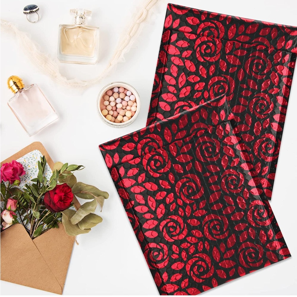 8 Count 7X10 Rose Bubble Mailers, Shipping Supplies, PRICE IS FIRM - Picture 2 of 7